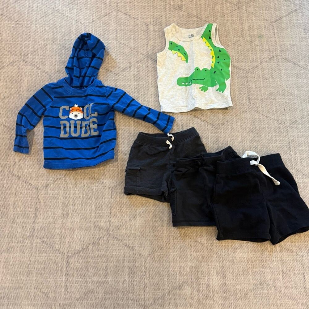 Kids Blue Hoodie and Alligator Tank Set 18 Months